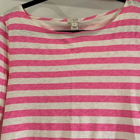 JCrew Pink & White Striped Shirt SMALL - Picture 2 of 3